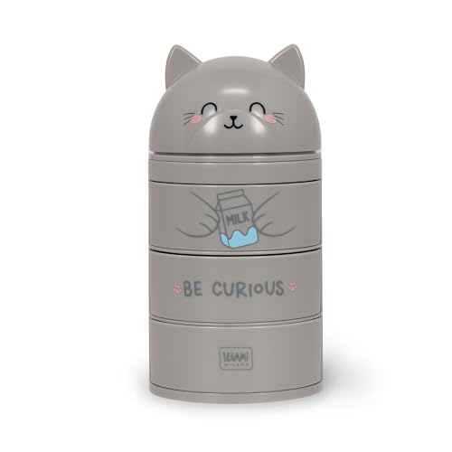 Legami - Desk Organizer, Schreibtisch-Organizer mit 3 seitlich zu öffnenden Schubladen, oberes Fach mit Schiebeverschluß, Kitty-Motiv von LEGAMI