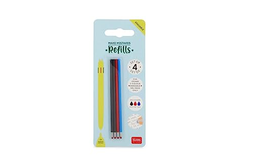 Legami Set mit 4 Nachfüllminen für Gelschreiber, löschbar, 3 Farben von LEGAMI