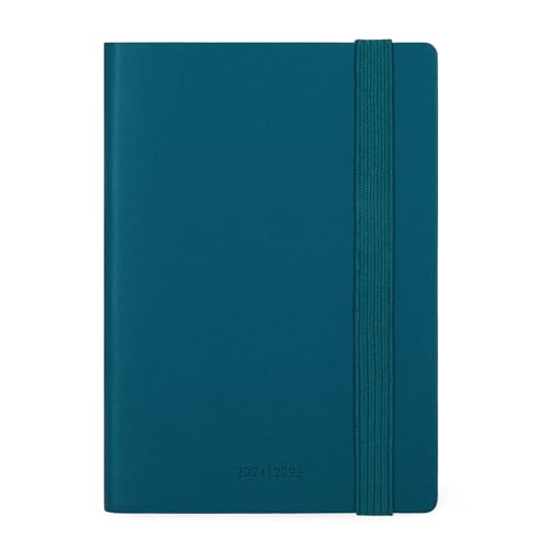 Legami - Tageskalender 2024-2025, 16 Monate, Small, Tagebuch von September 2024 bis Dezember 2025, Gummibandverschluss, FSC-zertifiziertes Papier, mit Monatsplaner, 9,5 x 13,5 cm, Blaugrün von LEGAMI