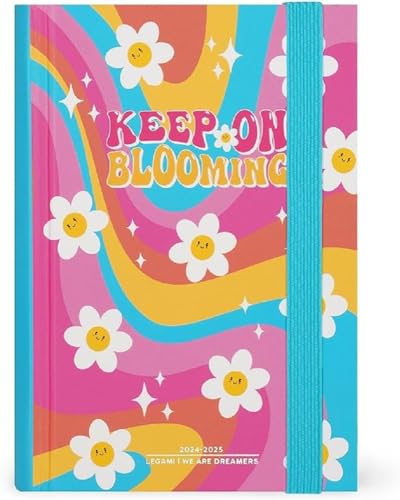 Legami - Tageskalender 2024-2025, Blumenmuster, 16 Monate, Small, Tagebuch von September 2024 bis Dezember 2025, Verschluss mit Gummiband, FSC-zertifiziertes Papier, Monatsplaner, 9,5 x 13,5 cm, Daisy von LEGAMI