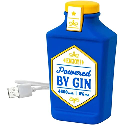 Legami - Tragbares Ladegerät, My Super Power, wiederaufladbarer Akku, 8,8 x 10,6 cm, Tema Gin, USB-Ladekabel/Micro-USB für die Powerbank in 4 Stunden, Kapazität 4800 mAh von LEGAMI