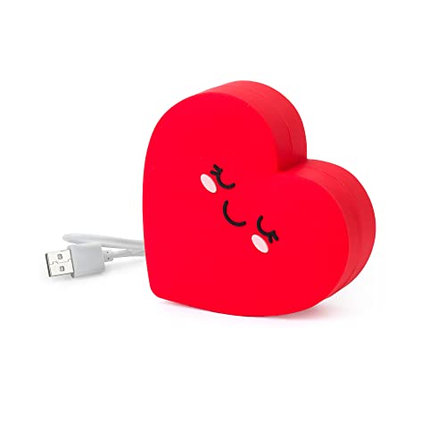 Legami - Tragbares Ladegerät, My Super Power, wiederaufladbarer Akku, 8,8 x 10,6 cm, Thema Heart, USB-Ladekabel für die Powerbank im Lieferumfang enthalten 4 h, Kapazität 4800 mAh von LEGAMI