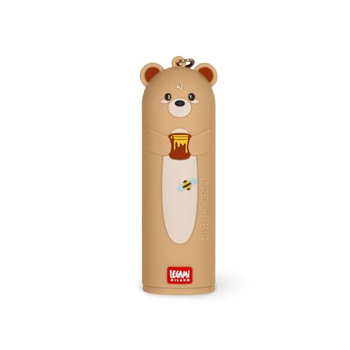 Legami - Tragbares Ladegerät - My Super Power, lädt 2 Geräte gleichzeitig, USB-Kabel Typ C im Lieferumfang enthalten, tragbare Powerbank, Durchmesser 3,5 cm, Höhe 11,60 cm, Teddy Bear von LEGAMI