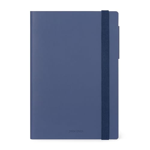 Legami - Wochenplaner 2024-2025, 18 Monate, Medium mit Notebook, Tagebuch von Juli 2024 bis Dezember 2025, Gummibandverschluss, FSC-zertifiziertes Papier, Tasche mit Adressbuch, 12 x 18 cm, Teal Blue von LEGAMI