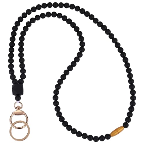 LEGENTLISUR Lanyard mit ID Kartenhalter Lanyards für Frauen Abnehmbarem Lanyard mit ID Kartenhalter Niedliches Lehrer Schlüsselband Geschenke für Damen Lehrer(Schwarz) von LEGENTLISUR