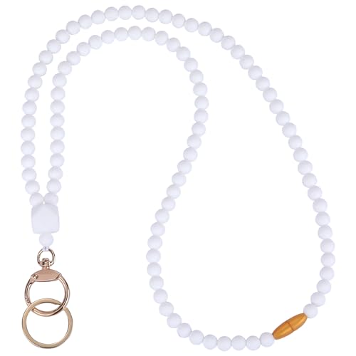 LEGENTLISUR Lanyard mit ID Kartenhalter Lanyards für Frauen Abnehmbarem Lanyard mit ID Kartenhalter Niedliches Lehrer Schlüsselband Geschenke für Damen Lehrer(Weiß) von LEGENTLISUR