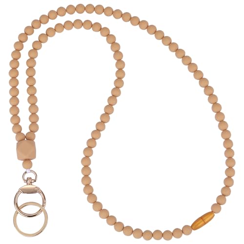 LEGENTLISUR Lanyard mit ID Kartenhalter Lanyards für Frauen Abnehmbarem Lanyard mit ID Kartenhalter Niedliches Lehrer Schlüsselband Geschenke für Damen Lehrer(Weizen) von LEGENTLISUR