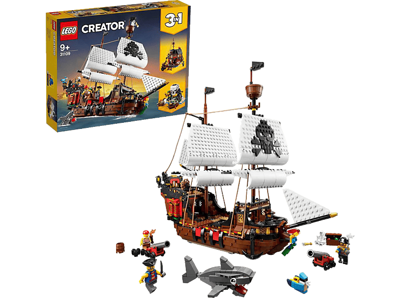 LEGO 31109 Creator 3-in-1 Bausatz - Piratenschiff, Taverne oder Totenkopfinsel Bausatz, Mehrfarbig von LEGO