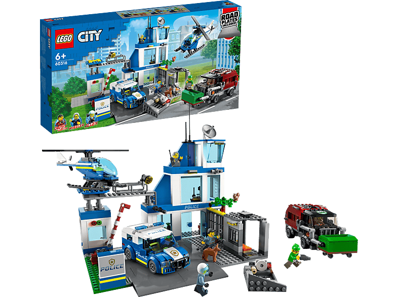 LEGO City 60316 Polizeistation Bausatz, Mehrfarbig von LEGO