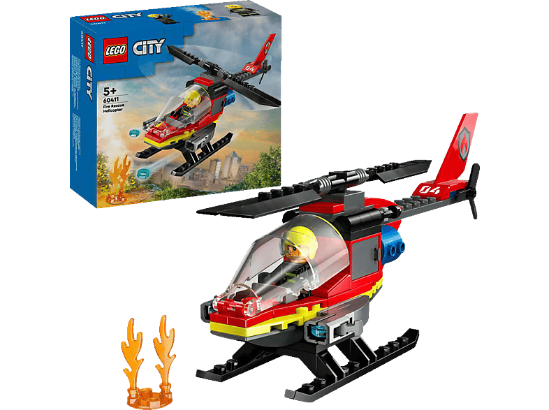 LEGO City 60411 Feuerwehrhubschrauber Bausatz, Mehrfarbig LEGO City 60411 Feuerwehrhubschrauber Bausatz, Mehrfarbig von LEGO