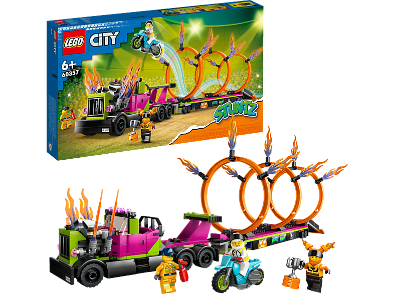 LEGO City Stuntz 60357 Stunttruck mit Feuerreifen-Challenge Bausatz, Mehrfarbig von LEGO