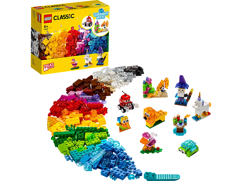 LEGO Classic 11013 Kreativ-Bauset mit durchsichtigen Steinen Bausatz, Mehrfarbig von LEGO