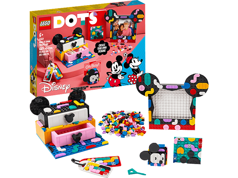 LEGO DOTS 41964 Micky & Minnie Kreativbox zum Schulanfang Bausatz, Mehrfarbig von LEGO