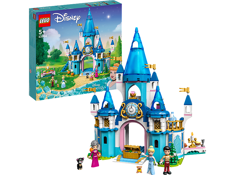 LEGO Disney Princess 43206 Cinderellas Schloss Bausatz, Mehrfarbig von LEGO