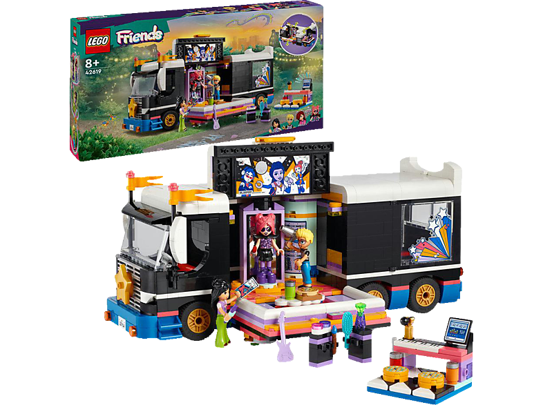 LEGO Friends 42619 Popstar-Tourbus Bausatz, Mehrfarbig LEGO Friends 42619 Popstar-Tourbus Bausatz, Mehrfarbig von LEGO
