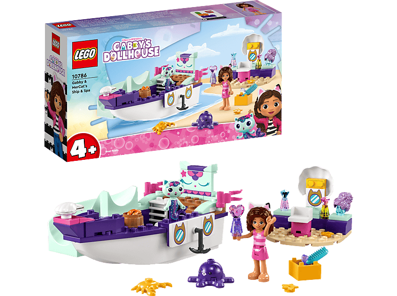 LEGO Gabby's Dollhouse 10786 Meerkätzchens Schiff und Spa Bausatz, Mehrfarbig von LEGO