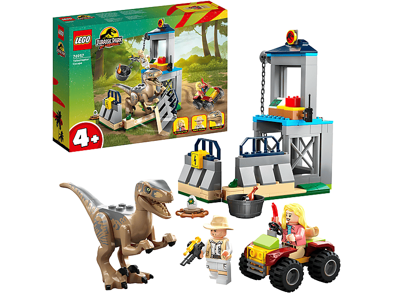 LEGO Jurassic Park 76957 Flucht des Velociraptors Bausatz, Mehrfarbig von LEGO