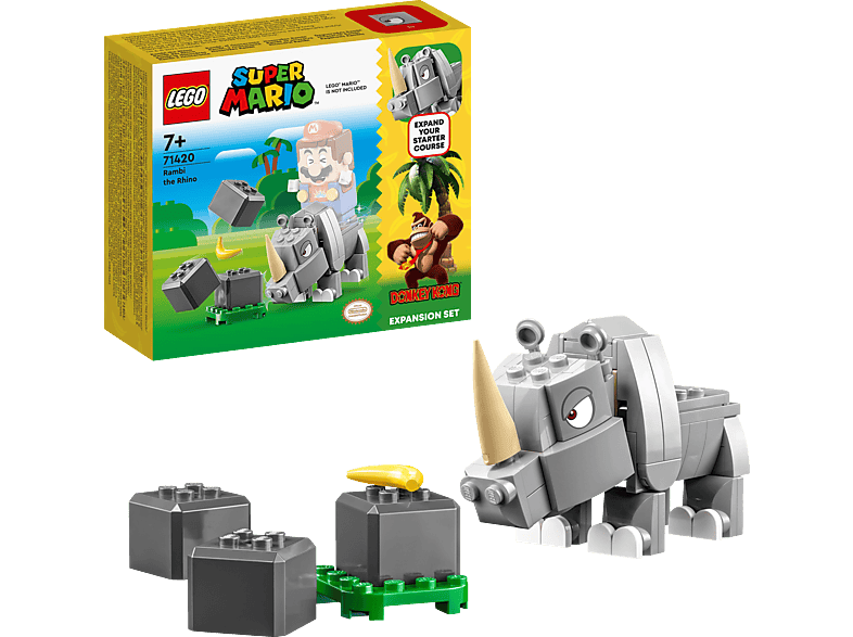 LEGO Super Mario 71420 Rambi das Rhino – Erweiterungsset Bausatz, Mehrfarbig von LEGO