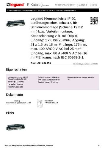 Legrand 004856 Klemmenabdeckung 100A 400V Legrand 004856 Klemmenabdeckung 100A 400V von LEGRAND
