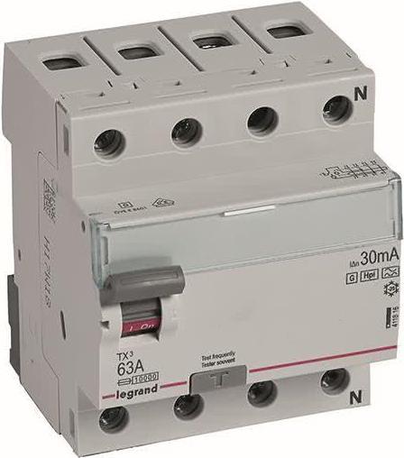 Legrand 411816 TX3 FI- Legrand 411816 Schutzschalter 63A 4P 30mA A-HPI 1 (411816) von LEGRAND