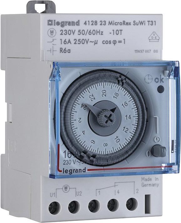 Legrand Hutschienen-Zeitschaltuhr analog 230 V 16 A/250 V (412823) von LEGRAND