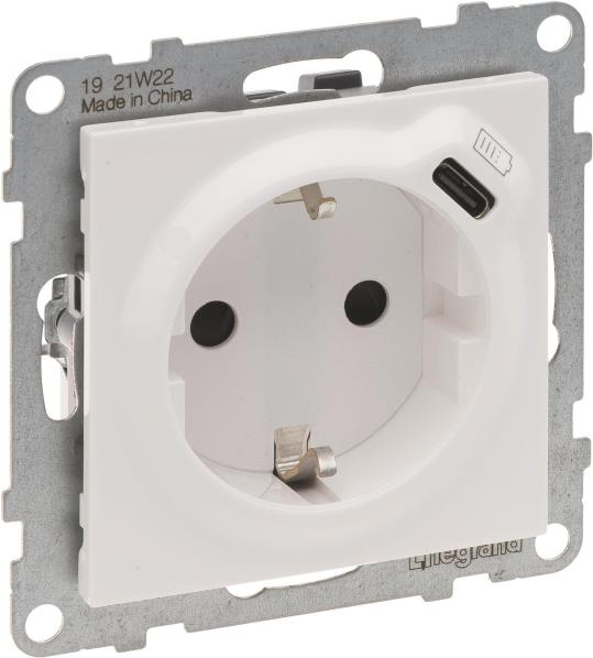Legrand SEANO Schuko-Steckdose 765126 +USB-C m.Steckklemmen Ultraweiß 5 (765126) von LEGRAND