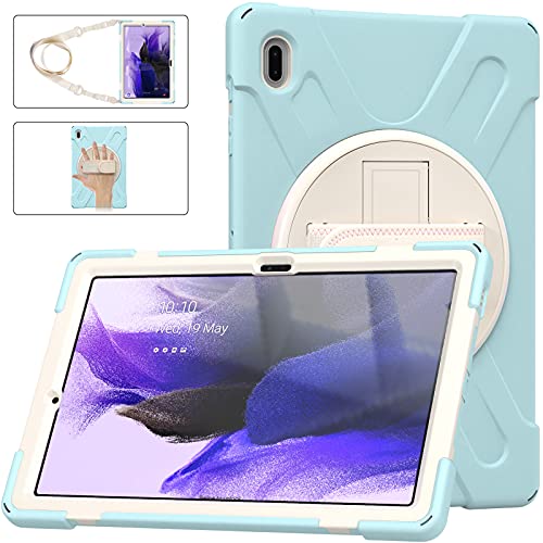 LEHEE Hülle für Galaxy Tab S7 FE, Drehbarer Handschlaufe 360-Grad-Ständer und Schulter Schutz Hülle für Samsung Galaxy Tab S7 FE T730/T736B 12.4", 03 von LEHEE