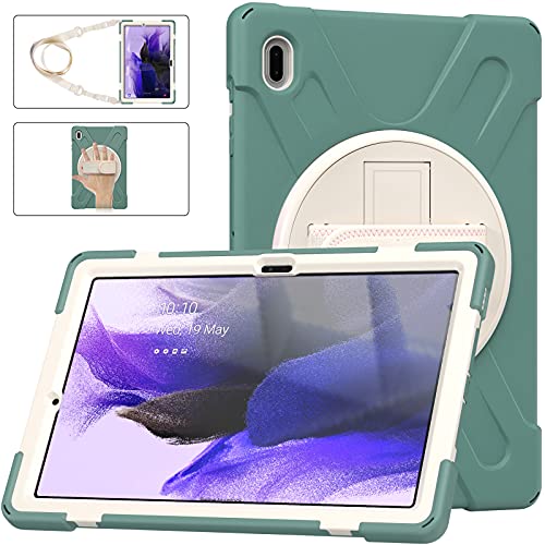 LEHEE Hülle für Galaxy Tab S7 FE, Drehbarer Handschlaufe 360-Grad-Ständer und Schulter Schutz Hülle für Samsung Galaxy Tab S7 FE T730/T736B 12.4", 04 von LEHEE
