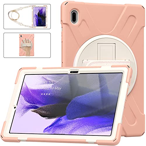 LEHEE Hülle für Galaxy Tab S7 FE, Drehbarer Handschlaufe 360-Grad-Ständer und Schulter Schutz Hülle für Samsung Galaxy Tab S7 FE T730/T736B 12.4", 05 von LEHEE