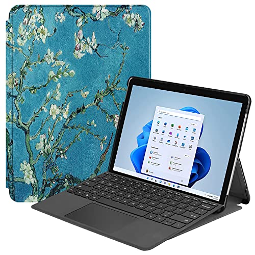 LEHEE Hülle für Surface Go 3, Leicht PU Leder Folio Ständer Schutzhülle Etui Case für Surface Go 3 10,5 Zoll, Blume von LEHEE