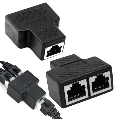 Ethernet Splitter Netzwerk Verlängerungen Adapter, RJ45 LAN Splitter, LAN Splitter 1 auf 2 Gleichzeitig Adapter, LAN Splitter Verteiler, für Ethernet CAT 5/6/7/8 Kable von LEIBOCHAO