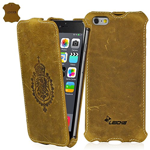 Leicke Manna BestValue - UltraSlim Hülle für iPhone 6 und 6S Plus mit 5,5 Zoll | Flip Case | Tasche aus Nubukleder Braun mit farblich abgesetzter Naht | Microvlies-Innenpolsterung Leicke Manna BestValue - UltraSlim Hülle für iPhone 6 und 6S Plus mit 5,5 Zoll | Flip Case | Tasche aus Nubukleder Braun mit farblich abgesetzter Naht | Microvlies-Innenpolsterung von LEICKE