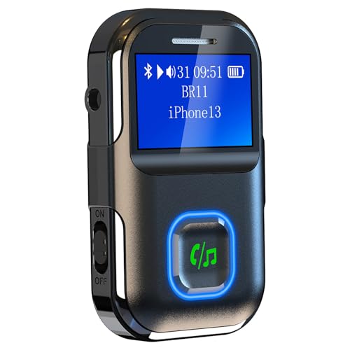 Bluetooth 5.0 Adapter mit LCD-Bildschirm, 2-In-1 Bluetooth-Sender und -Empfänger mit 3,5-Mm-AUX, Verbindet Zwei Geräte Gleichzeitig, Unterstützt Siri-Sprachassistent, 12 Stunden Akkulaufzeit Bluetooth 5.0 Adapter mit LCD-Bildschirm, 2-In-1 Bluetooth-Sender und -Empfänger mit 3,5-Mm-AUX, Verbindet Zwei Geräte Gleichzeitig, Unterstützt Siri-Sprachassistent, 12 Stunden Akkulaufzeit von LEIDIMUS