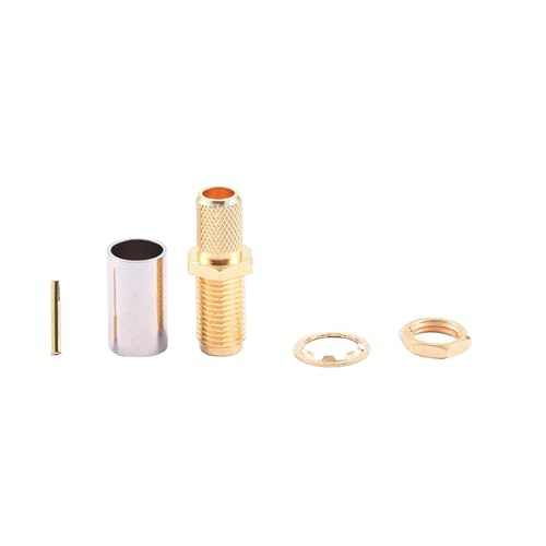 LEIDJGUN 1PC LMR240 SMA Femal FEMALEME SMA Femal Crimp Für LMR240 Koaxial Kabelspiegelmessing Gold Plated von LEIDJGUN