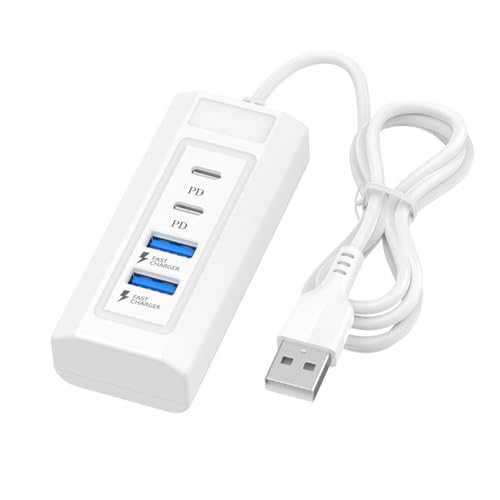 LEIDJGUN USB Ladestation Mit Vier Ausgängen Darunter Doppel USB Und Typ C Für Smartphones Und Tablets LEIDJGUN USB Ladestation Mit Vier Ausgängen Darunter Doppel USB Und Typ C Für Smartphones Und Tablets von LEIDJGUN