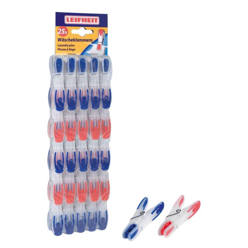 LEIFHEIT Wäscheklammern blau/transparent und rot/transparent von LEIFHEIT