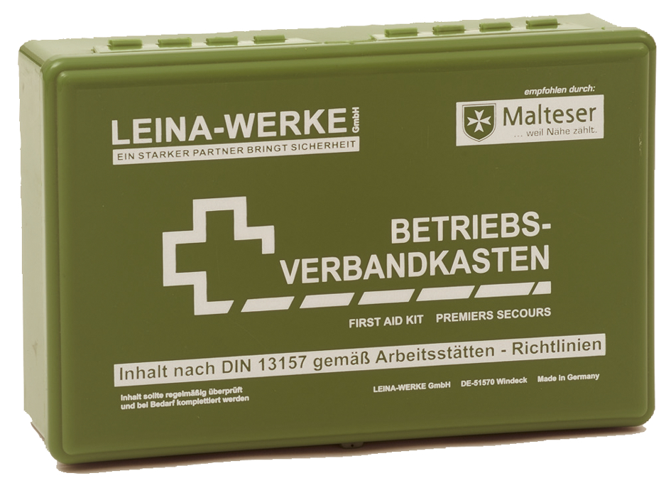 LEINA Betriebsverbandkasten, Inhalt DIN 13157, grün von LEINA-WERKE