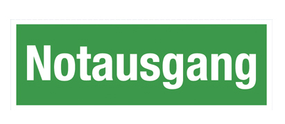 LEINA Hinweisschild, Text: , Notausgang, , nachleuchtend LEINA Hinweisschild, Text: , Notausgang, , nachleuchtend von LEINA-WERKE