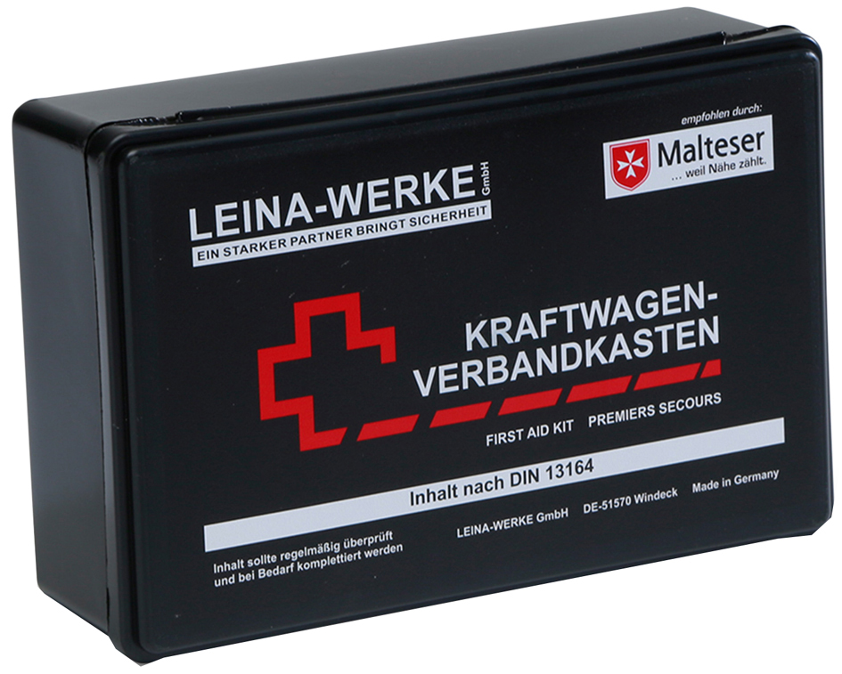 LEINA KFZ-Verbandkasten Standard, Inhalt DIN 13164, schwarz von LEINA-WERKE