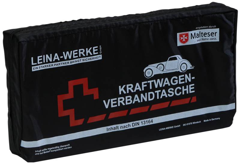 LEINA KFZ-Verbandtasche Elegance, Inhalt DIN 13164, schwarz von LEINA-WERKE