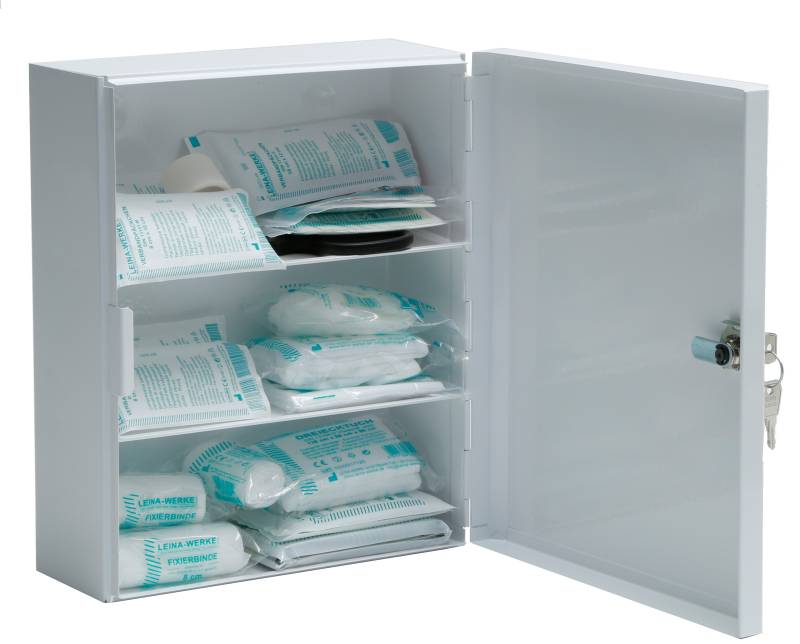 LEINA Verbandschrank B, Inhalt DIN 13169, weiß von LEINA-WERKE
