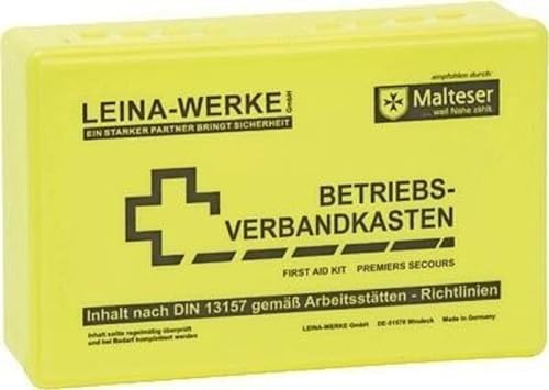 LEINAWERKE 20004 BetriebsVerbandkäste Klein DIN 13157 ohne Wandhalterung gelb 10 Stk. von LEINA-WERKE