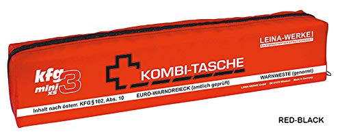 LEINAWERKE 32016 Mini-Kombitasche XS KFG3 rot - schwarz, ohne Klett, 5 Stk. von LEINA-WERKE