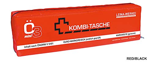 LEINAWERKE 32052 Mini-Kombitasche XS ÖNORM Ö3 XS rot - schwarz, mit Klett, 5 Stk. von LEINA-WERKE