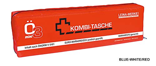 LEINAWERKE 32057 Mini-Kombitasche XS ÖNORM Ö3 XS blau - weiß/rot, ohne Klett, 5 Stk. von LEINA-WERKE