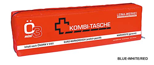 LEINAWERKE 32061 Mini-Kombitasche XS ÖNORM Ö3 XS blau - weiß/rot, mit Klett, 5 Stk. von LEINA-WERKE