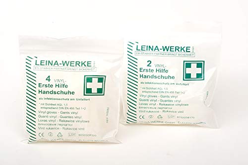 LEINAWERKE 43015 Erste Hilfe-Handschuhe 100 Vinyl-Handschuhe XL 1 Packung LEINAWERKE 43015 Erste Hilfe-Handschuhe 100 Vinyl-Handschuhe XL 1 Packung von LEINA-WERKE