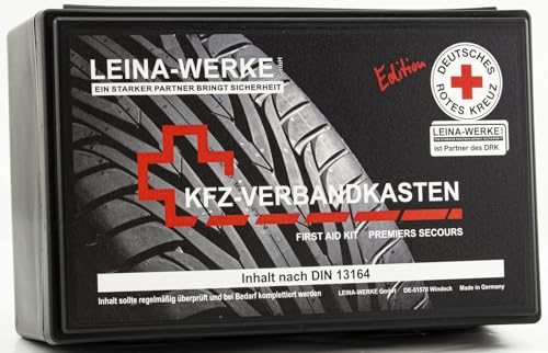 LEINAWERKE 82363 KFZ-Verbandkäste Fotodruck schwarz - weiß/rot, 10Stk. von LEINA-WERKE