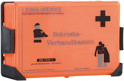 Leina-Werke 20003 Erste Hilfe, Verbandskasten und Zubehör Verbandkasten mit Inhalt orange von LEINA-WERKE