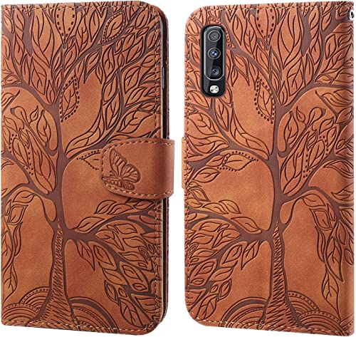LEINOTWANCH Handyhülle für Samsung Galaxy A70 Wallet Flip Case Leder Handytasche,Magnetic Closure,Kartenfächer,Aufstellfunktion,schützend und geprägt mit Lebensbaum Muster-Braun LEINOTWANCH Handyhülle für Samsung Galaxy A70 Wallet Flip Case Leder Handytasche,Magnetic Closure,Kartenfächer,Aufstellfunktion,schützend und geprägt mit Lebensbaum Muster-Braun von LEINOTWANCH